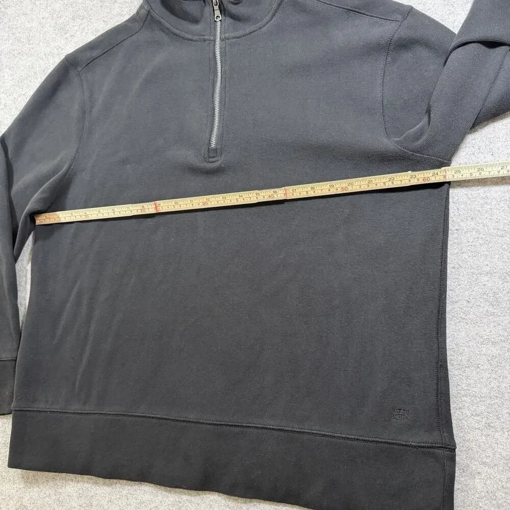 Banana Republic 1/4 Zip Sweater Mens XL Black Heavyweight Preppy Pullover